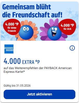 PAYBACK American Express Freundschaftswerbung mit Extra-Punkten